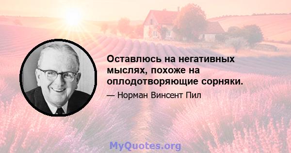 Оставлюсь на негативных мыслях, похоже на оплодотворяющие сорняки.