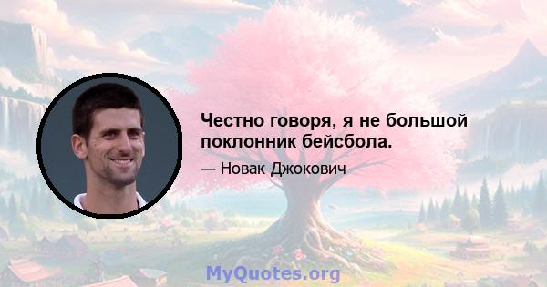 Честно говоря, я не большой поклонник бейсбола.