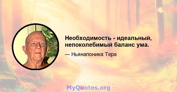 Необходимость - идеальный, непоколебимый баланс ума.