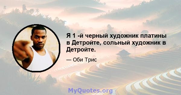 Я 1 -й черный художник платины в Детройте, сольный художник в Детройте.