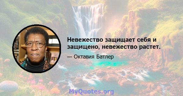 Невежество защищает себя и защищено, невежество растет.