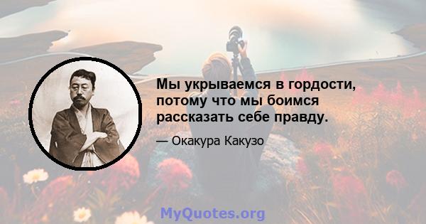 Мы укрываемся в гордости, потому что мы боимся рассказать себе правду.