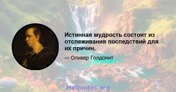 Истинная мудрость состоит из отслеживания последствий для их причин.