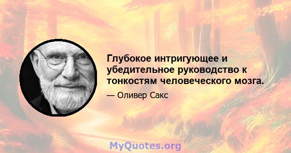 Глубокое интригующее и убедительное руководство к тонкостям человеческого мозга.