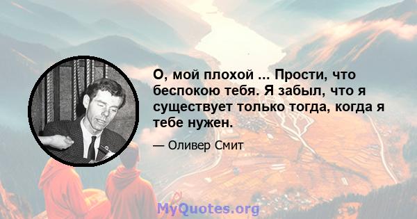 О, мой плохой ... Прости, что беспокою тебя. Я забыл, что я существует только тогда, когда я тебе нужен.