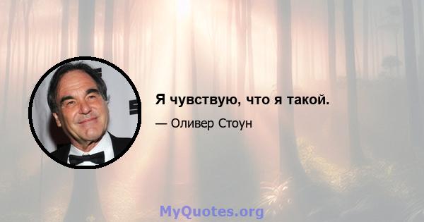 Я чувствую, что я такой.