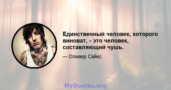 Единственный человек, которого виноват, - это человек, составляющий чушь.