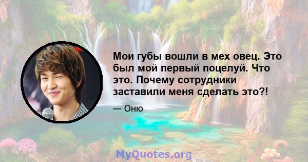 Мои губы вошли в мех овец. Это был мой первый поцелуй. Что это. Почему сотрудники заставили меня сделать это?!