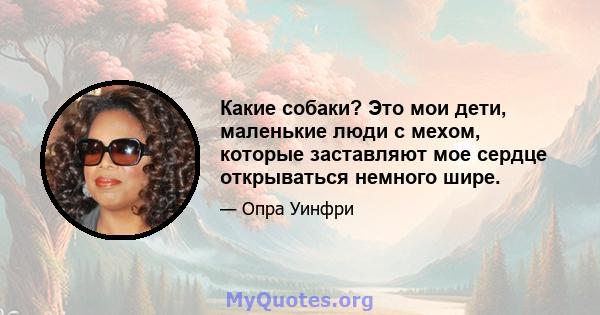 Какие собаки? Это мои дети, маленькие люди с мехом, которые заставляют мое сердце открываться немного шире.