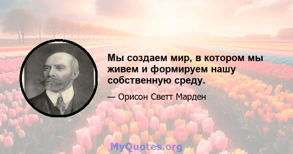 Мы создаем мир, в котором мы живем и формируем нашу собственную среду.