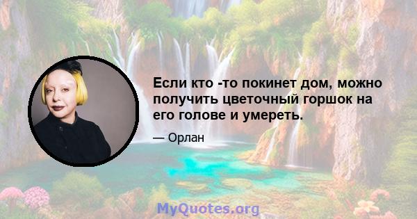 Если кто -то покинет дом, можно получить цветочный горшок на его голове и умереть.