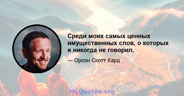 Среди моих самых ценных имущественных слов, о которых я никогда не говорил.