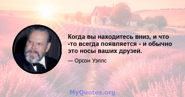 Когда вы находитесь вниз, и что -то всегда появляется - и обычно это носы ваших друзей.