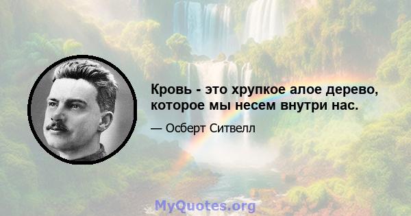 Кровь - это хрупкое алое дерево, которое мы несем внутри нас.