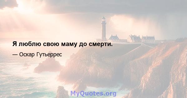 Я люблю свою маму до смерти.