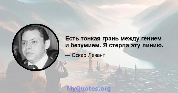 Есть тонкая грань между гением и безумием. Я стерла эту линию.