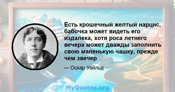 Есть крошечный желтый нарцис, бабочка может видеть его издалека, хотя роса летнего вечера может дважды заполнить свою маленькую чашку, прежде чем звечер