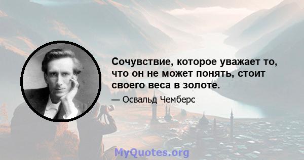 Сочувствие, которое уважает то, что он не может понять, стоит своего веса в золоте.