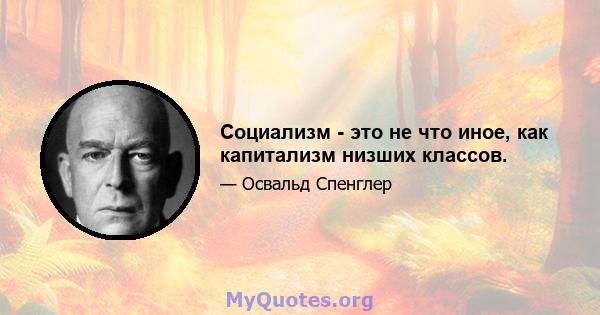 Социализм - это не что иное, как капитализм низших классов.