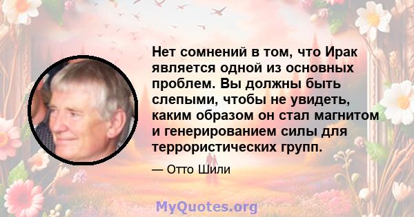 Нет сомнений в том, что Ирак является одной из основных проблем. Вы должны быть слепыми, чтобы не увидеть, каким образом он стал магнитом и генерированием силы для террористических групп.