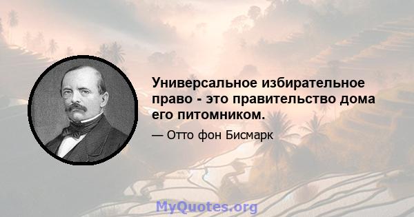 Универсальное избирательное право - это правительство дома его питомником.