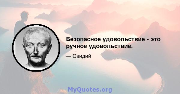 Безопасное удовольствие - это ручное удовольствие.