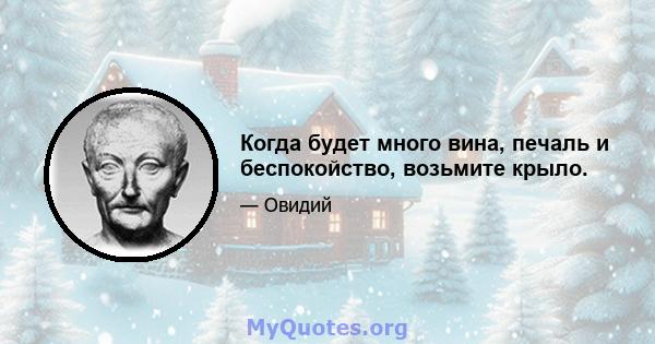 Когда будет много вина, печаль и беспокойство, возьмите крыло.