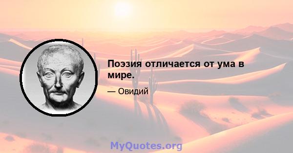 Поэзия отличается от ума в мире.