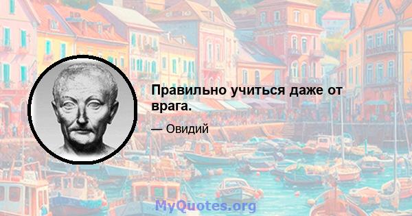 Правильно учиться даже от врага.