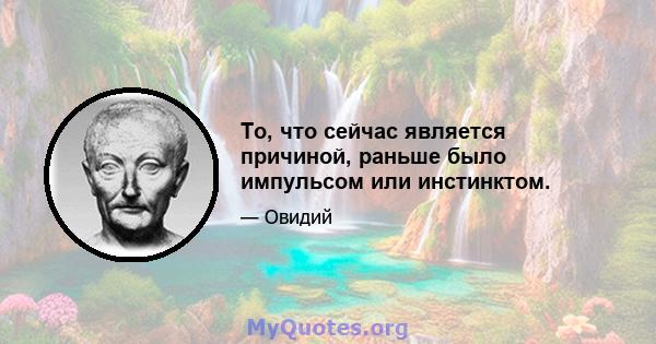 То, что сейчас является причиной, раньше было импульсом или инстинктом.