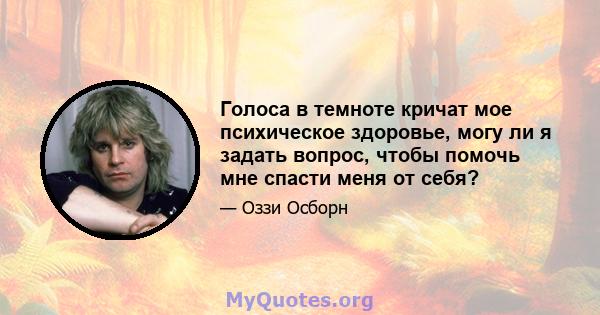 Голоса в темноте кричат ​​мое психическое здоровье, могу ли я задать вопрос, чтобы помочь мне спасти меня от себя?