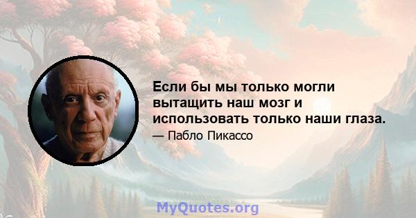 Если бы мы только могли вытащить наш мозг и использовать только наши глаза.