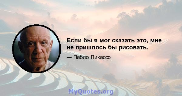 Если бы я мог сказать это, мне не пришлось бы рисовать.