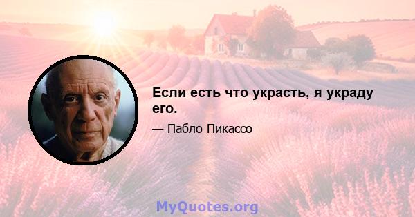 Если есть что украсть, я украду его.