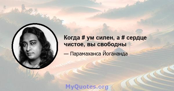 Когда # ум силен, а # сердце чистое, вы свободны