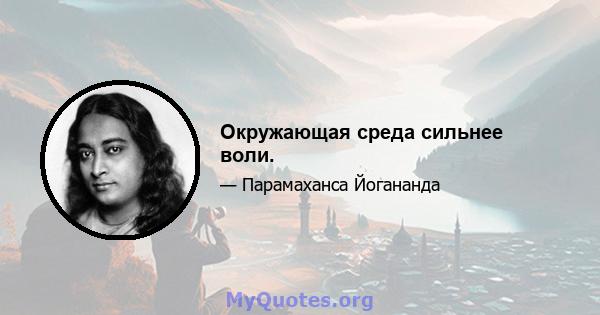 Окружающая среда сильнее воли.