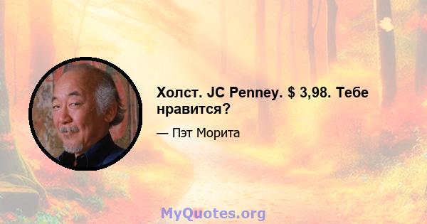 Холст. JC Penney. $ 3,98. Тебе нравится?