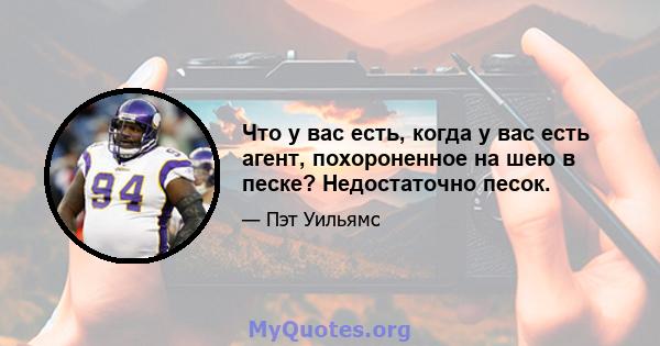 Что у вас есть, когда у вас есть агент, похороненное на шею в песке? Недостаточно песок.