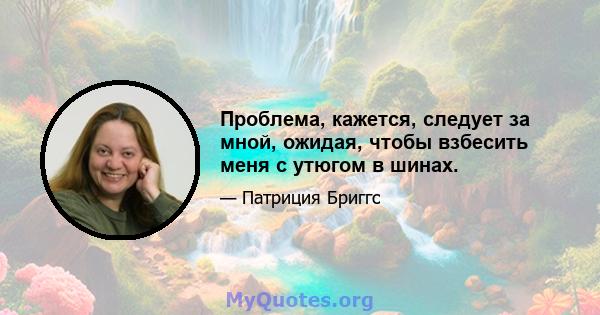 Проблема, кажется, следует за мной, ожидая, чтобы взбесить меня с утюгом в шинах.