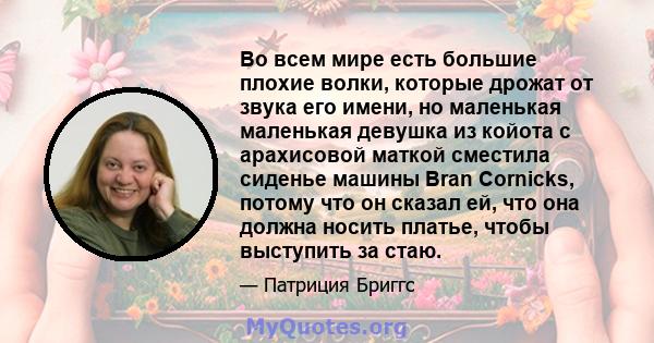 Во всем мире есть большие плохие волки, которые дрожат от звука его имени, но маленькая маленькая девушка из койота с арахисовой маткой сместила сиденье машины Bran Cornicks, потому что он сказал ей, что она должна