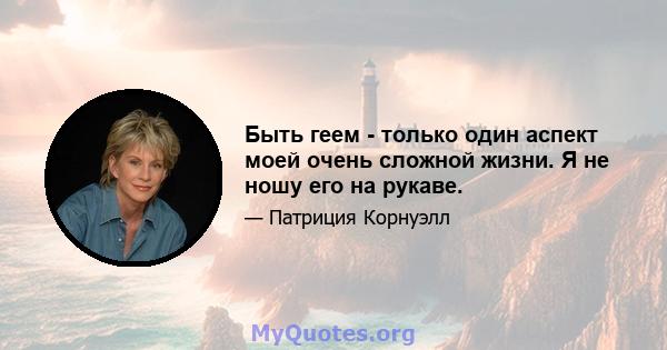 Быть геем - только один аспект моей очень сложной жизни. Я не ношу его на рукаве.