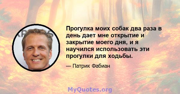 Прогулка моих собак два раза в день дает мне открытие и закрытие моего дня, и я научился использовать эти прогулки для ходьбы.