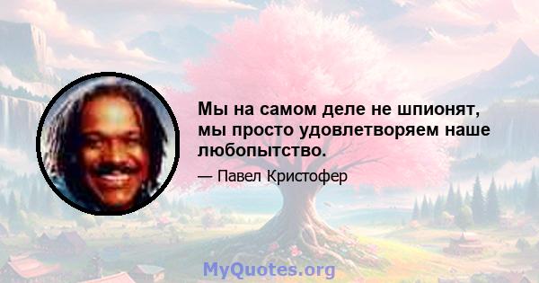 Мы на самом деле не шпионят, мы просто удовлетворяем наше любопытство.