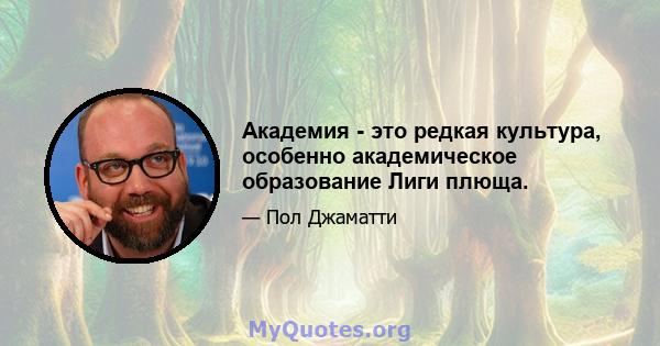 Академия - это редкая культура, особенно академическое образование Лиги плюща.