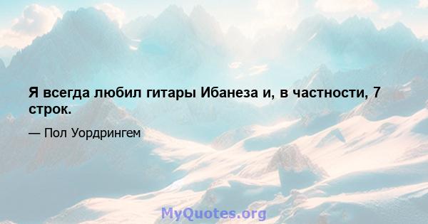 Я всегда любил гитары Ибанеза и, в частности, 7 строк.