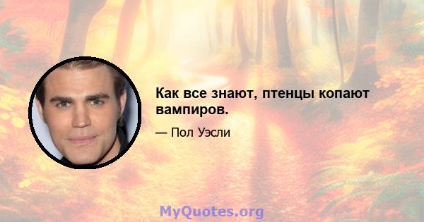 Как все знают, птенцы копают вампиров.