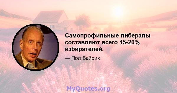 Самопрофильные либералы составляют всего 15-20% избирателей.