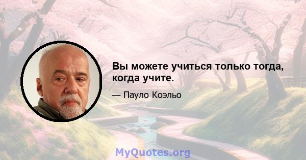 Вы можете учиться только тогда, когда учите.