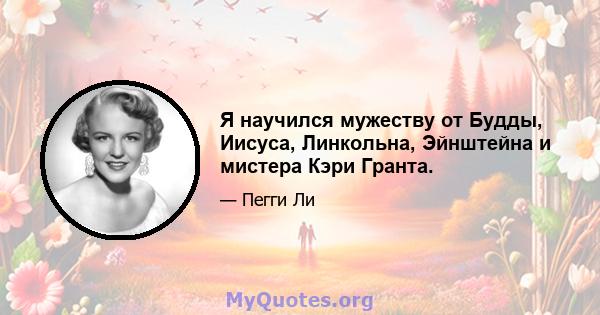 Я научился мужеству от Будды, Иисуса, Линкольна, Эйнштейна и мистера Кэри Гранта.