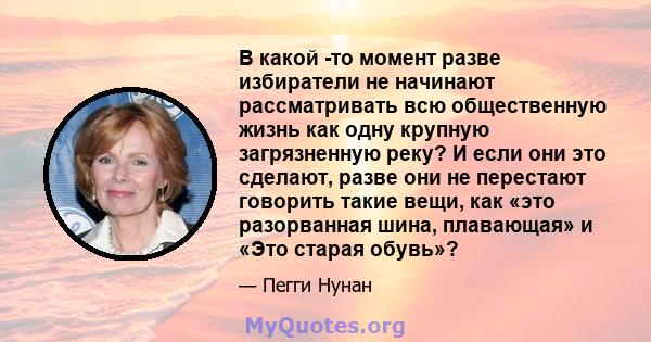 В какой -то момент разве избиратели не начинают рассматривать всю общественную жизнь как одну крупную загрязненную реку? И если они это сделают, разве они не перестают говорить такие вещи, как «это разорванная шина,